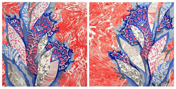 Sunset Oasis, set of 2