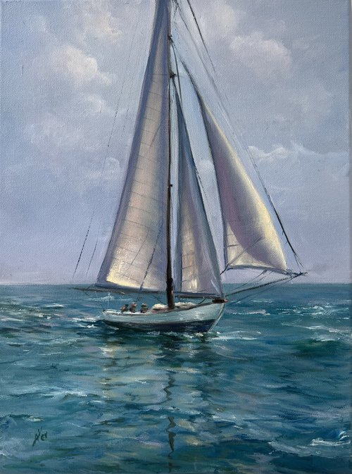 Fair Winds! - nautical oil by Alesia Yeremeyeva