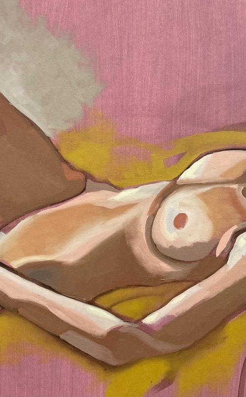 Reclining Nude (Purple) by Tarja Laine