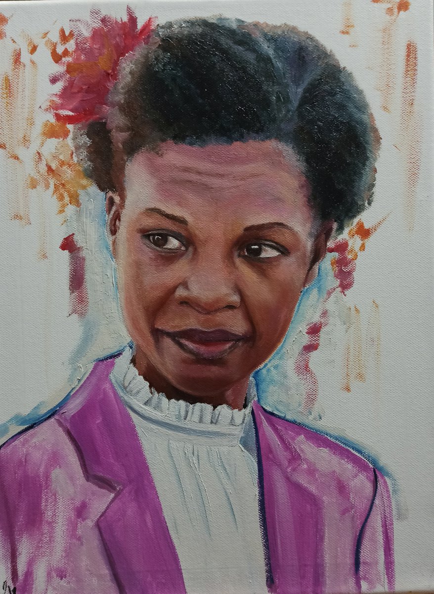 Expressive Portrait Oil Painting By Laura Muolo, 12 X 16", The Teacher -People Serie, Original Artwork