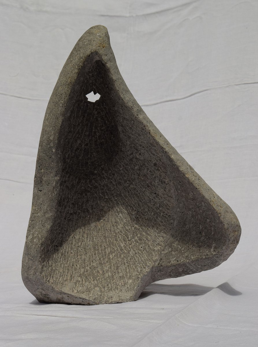 Abstract Stone Sculpture By Antonio Mele, 14 X 17, Gutta Cavat Lapidem, Original Artwork