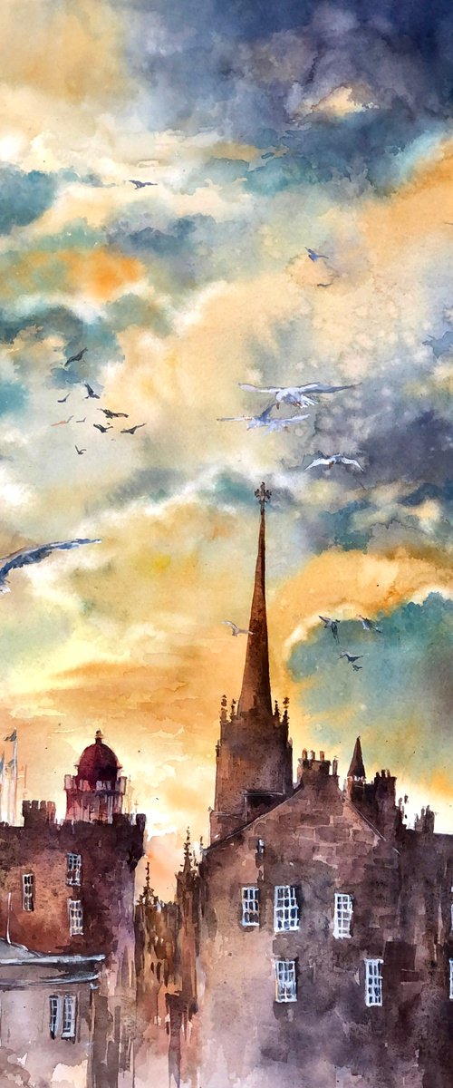 Roofs of Edinburgh #3 by Larissa Rogacheva