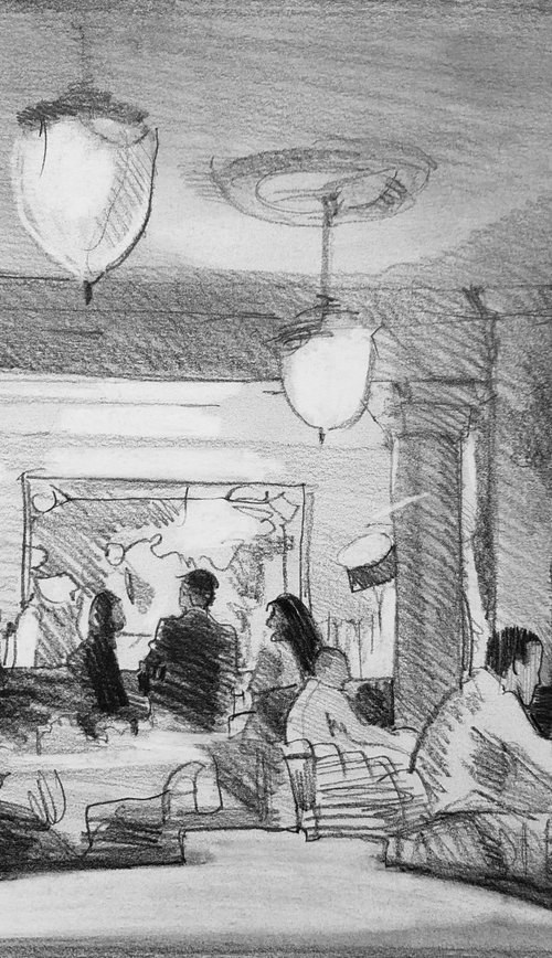 Bistro sketch V by Patricia Moskalevich