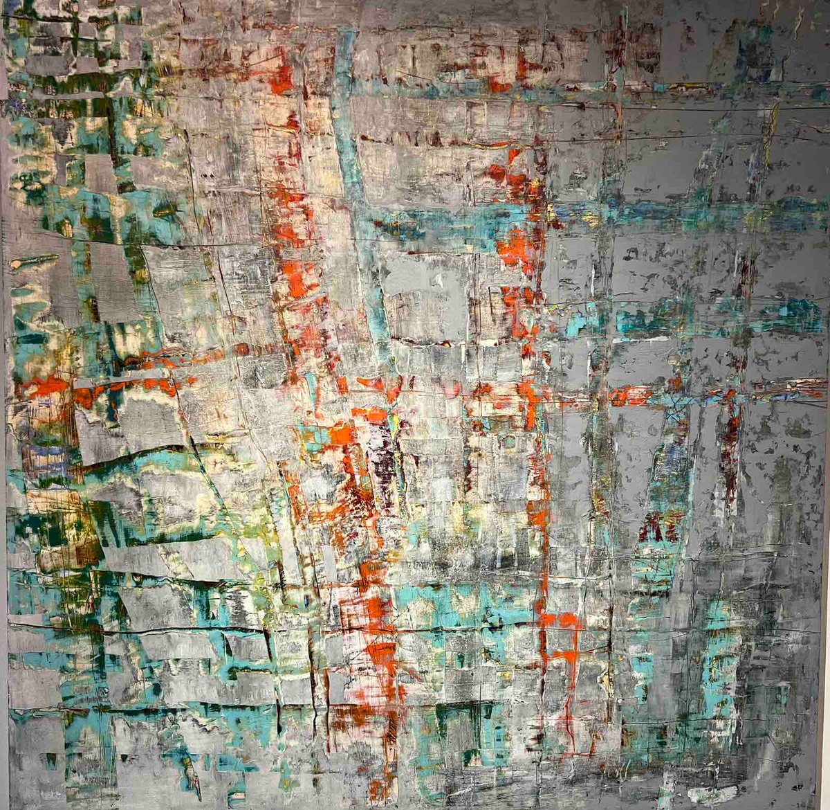 Abstract Oil Painting By Martin Sieverding, 47 X 47", Untitled, Original Artwork