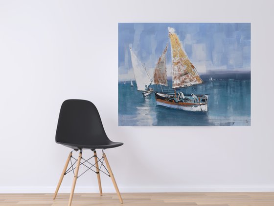 " Sailing in the  summer Breeze " SPECIAL PRICE!!! ,W 130 x H 100 cm