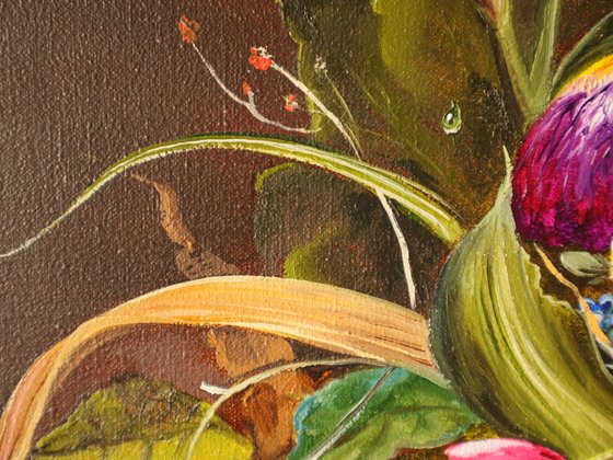 Flowers on Dark Background