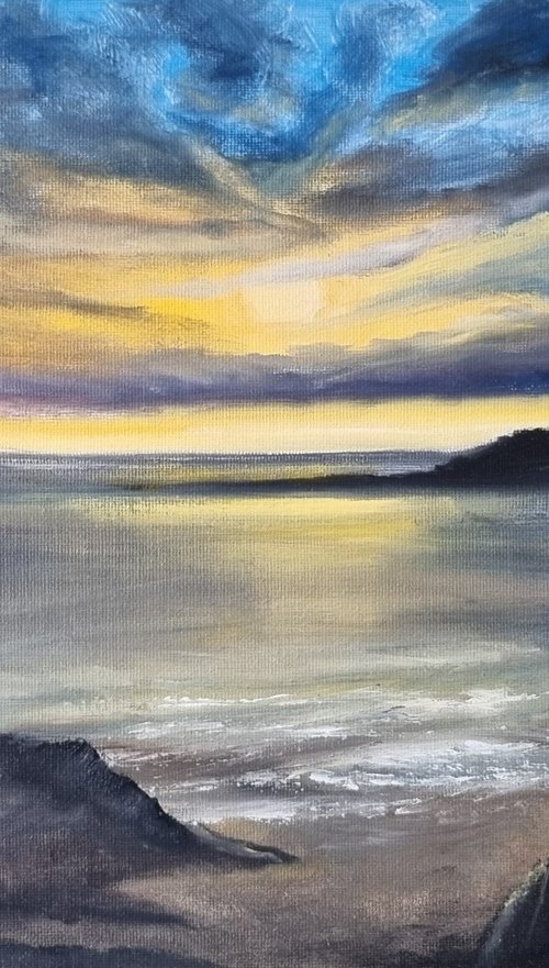 Soaking in the Sunset, South Wales by Hayley Huckson