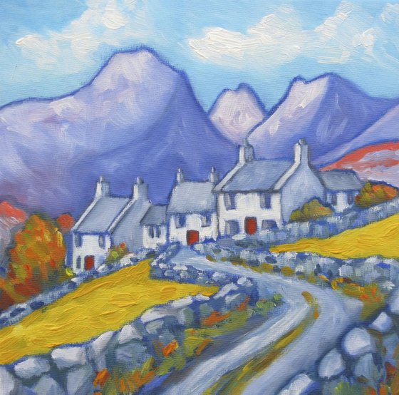 Valley Cottages and Red Doors-Nant Ffrancon, Snowdonia