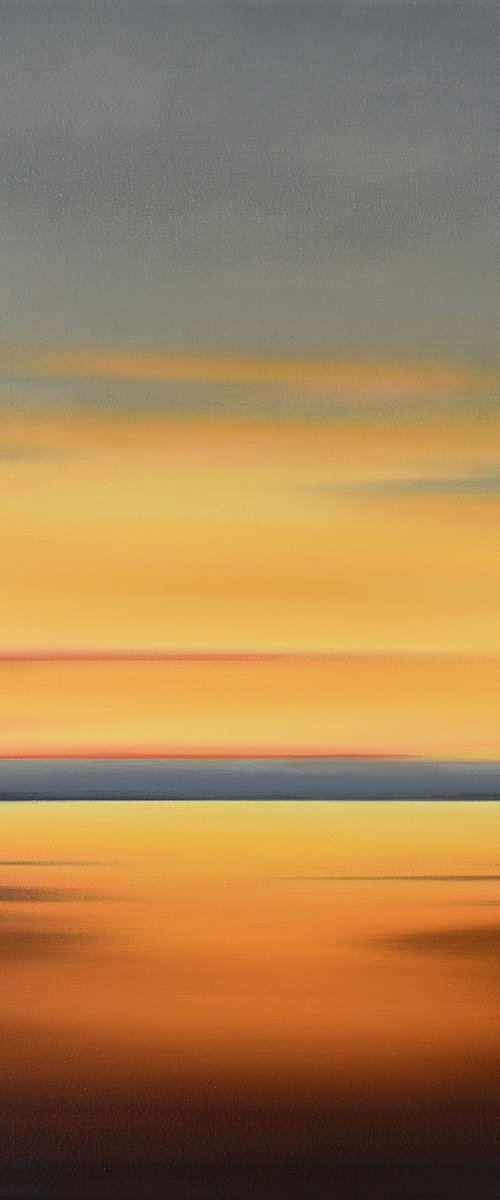 Golden Sky - Colorful Beach Abstract Landscape by Suzanne Vaughan