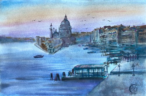San Marco Basin - Twilight by Valeria Golovenkina