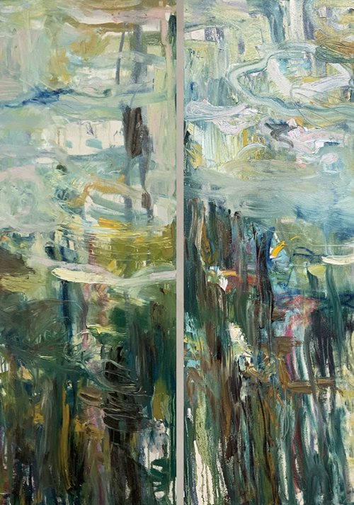 Autumn reflections. Diptych. by Lilia Orlova-Holmes