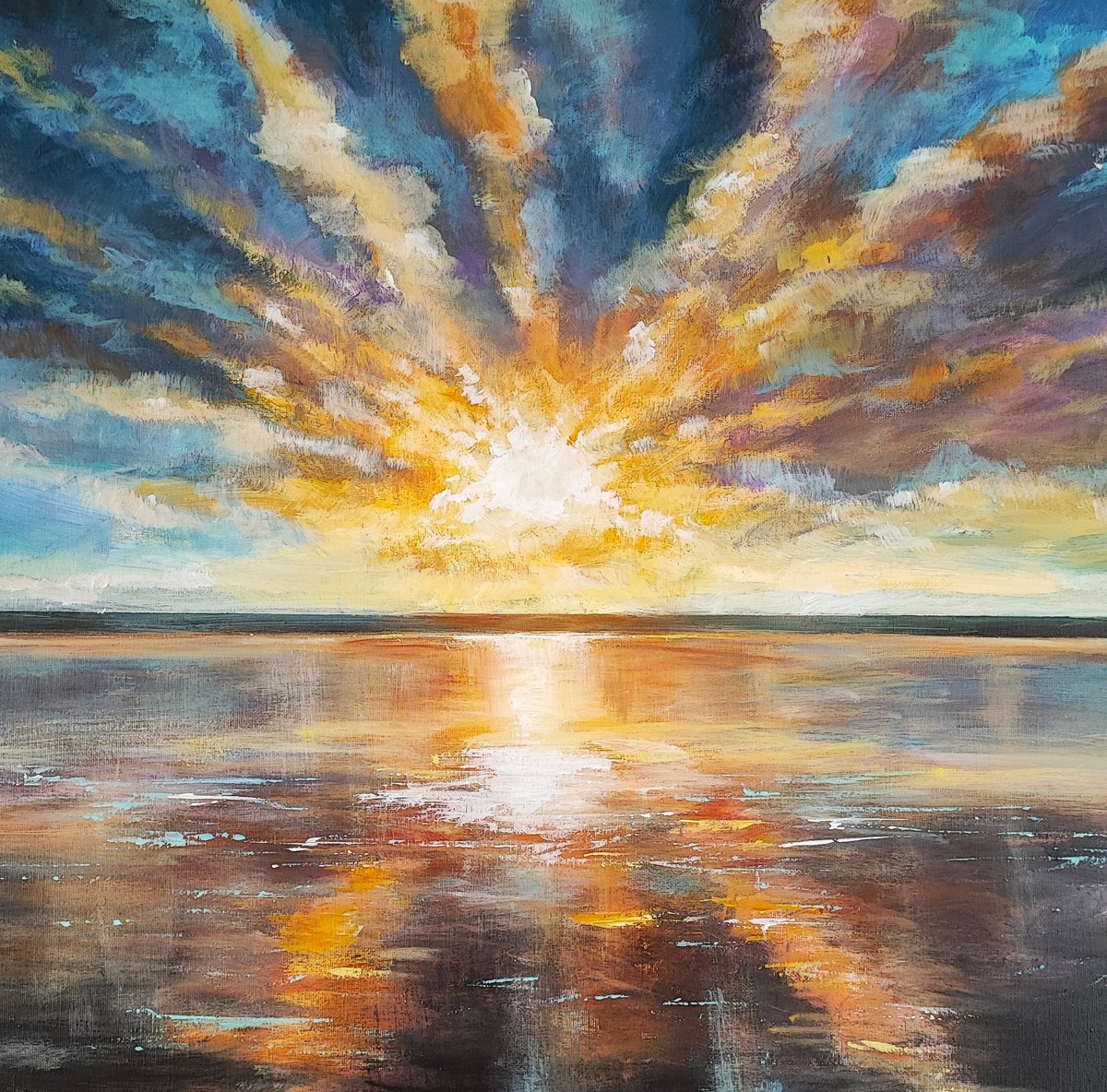 Sunset on the ocean by Tatajana Obuhova