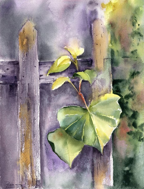 Leaf on the Fence