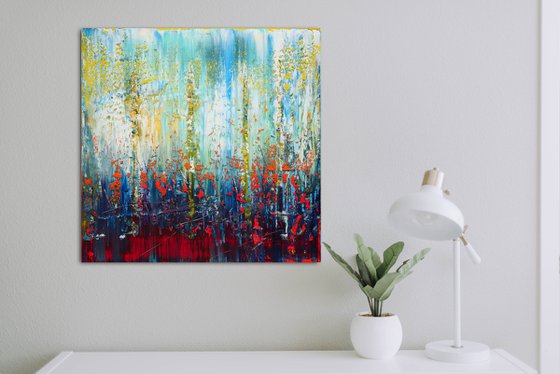 50x50 cm | 19,5x19,5″ Abstract Landscape Painting Original oil painting Canvas art