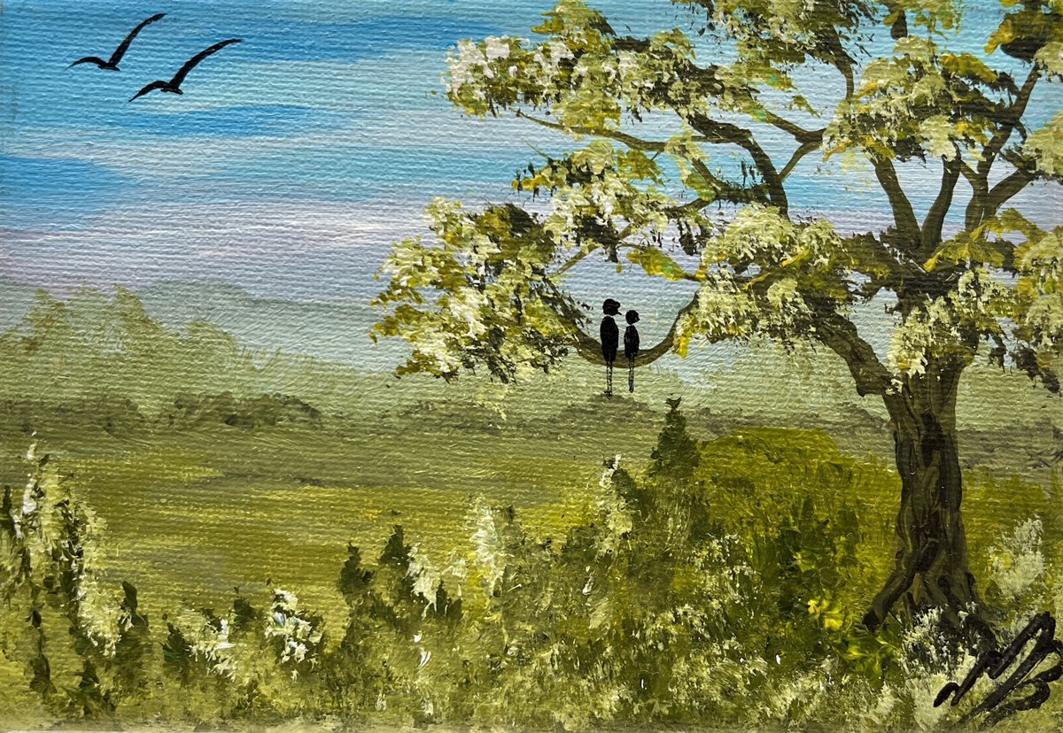Lovebirds in the Woods by Marja Brown