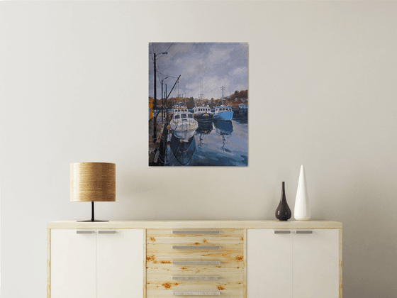 Autumn boats (24x30x0.7'')