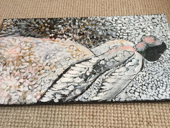 Angel Like You Painting of Angel Original Acrylic Painting on Canvas Ready to Hang Fine Art UK Art Affordable Art Home Decor - 38x20 cm - 15"x8"