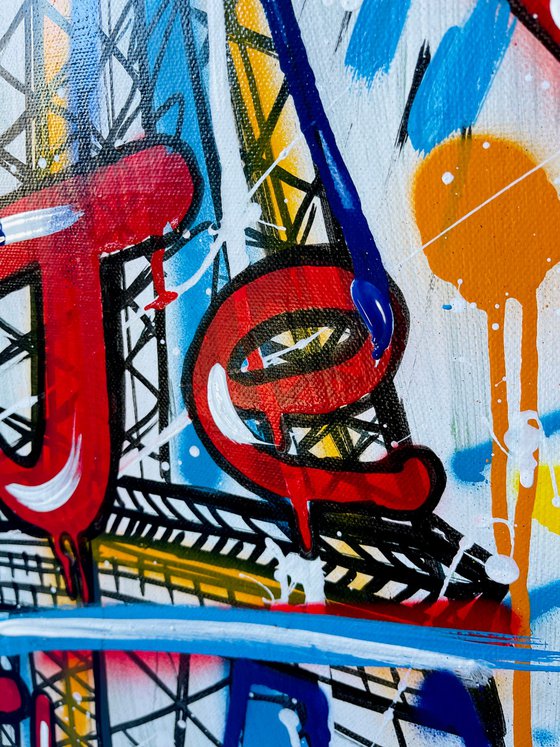 Je T’aime Paris. 50x100cm ready to hang.