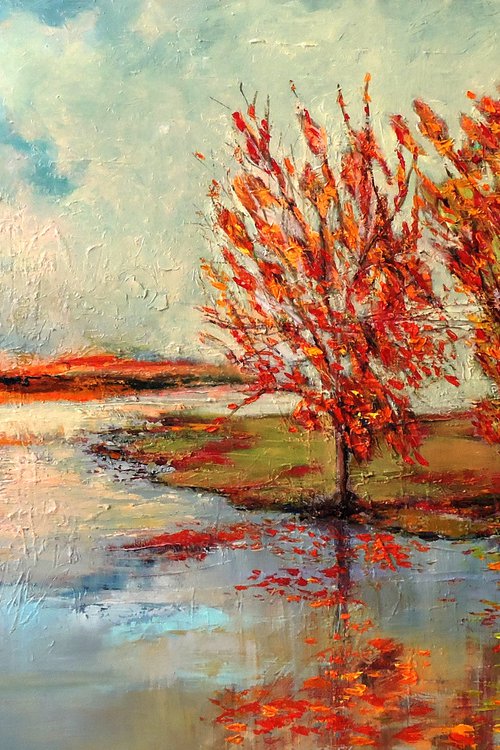 Moody Autumn, 30" x 48". by Veta  Barker