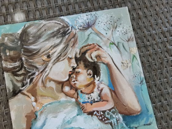 Mom and baby painting