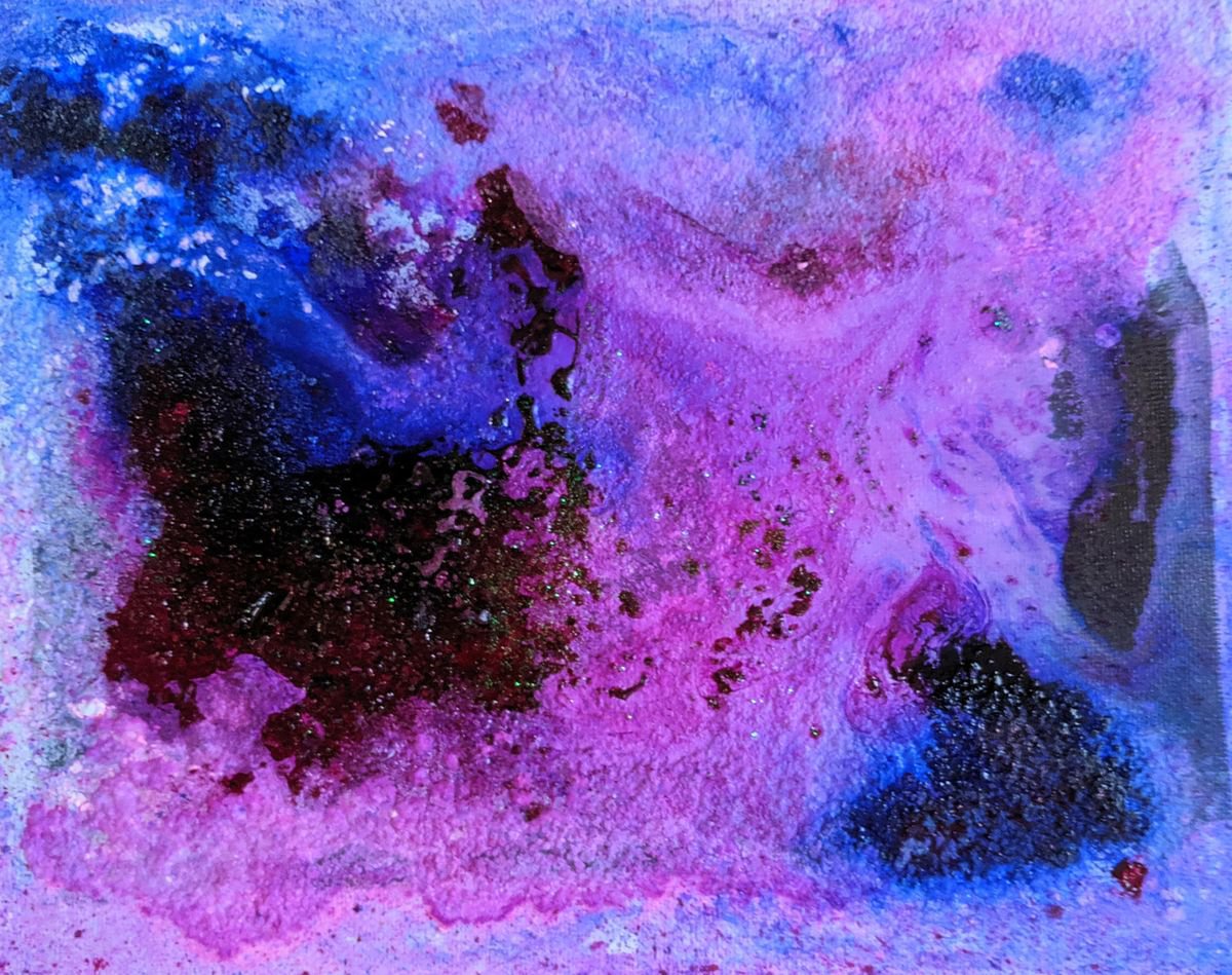 Organic Abstract Painting By Shelli Finch, 10 X 8", Acid Rock, Original Artwork