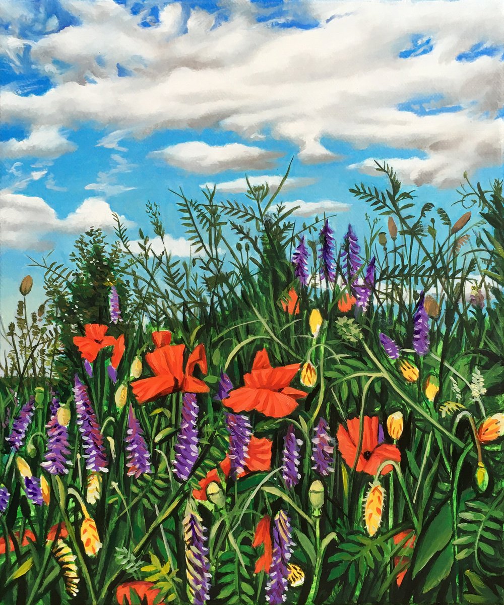 Photorealistic Landscape Oil Painting By Alexander Titorenkov, 10 X 12, Summer Landscape, Original Artwork