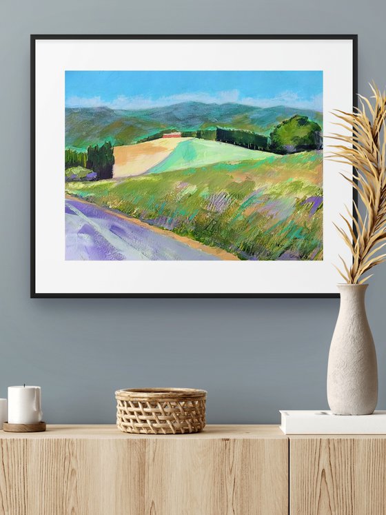 Mountainscape With Red Farm