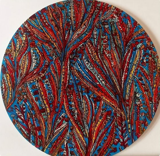 Flowers on blue