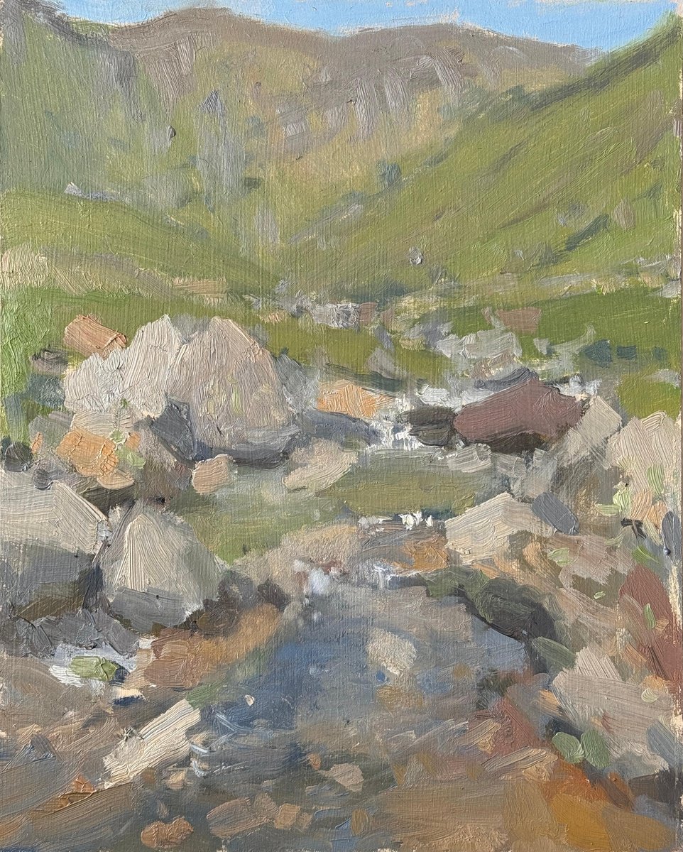 A Mountain Stream, Langdale By Alex James Long, 9 X 12, Artwork For Sale On Artfinder