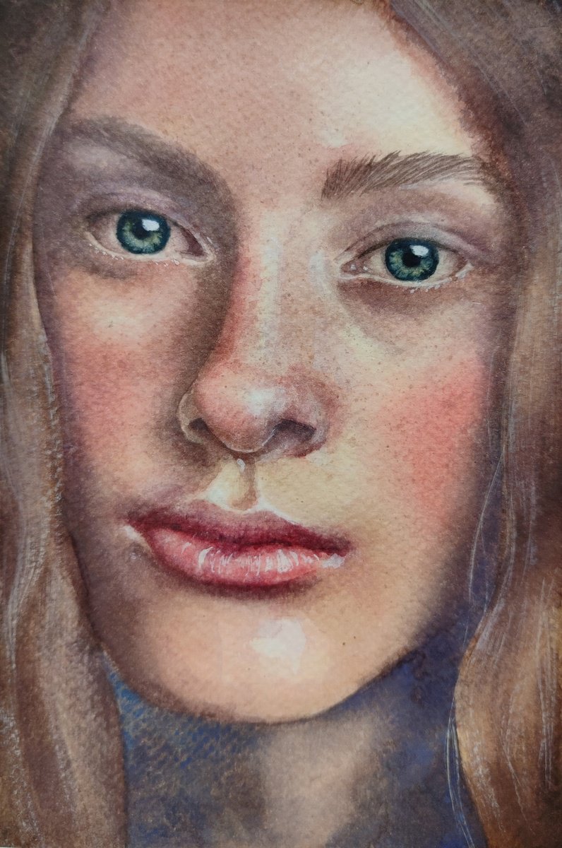 Watercolour , Gaze(Collection Unspoken) By Zhanna Utkina, 6 X 8, Artwork For Sale On Artfinder