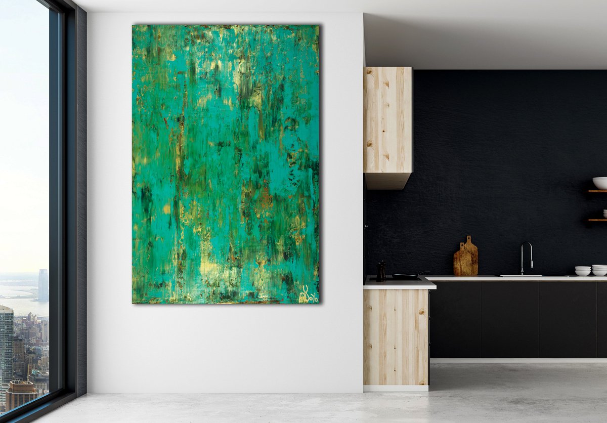 Emerald Panorama (Gold Intrusions) By Nestor Toro, 33 X 50, Artwork For Sale On Artfinder