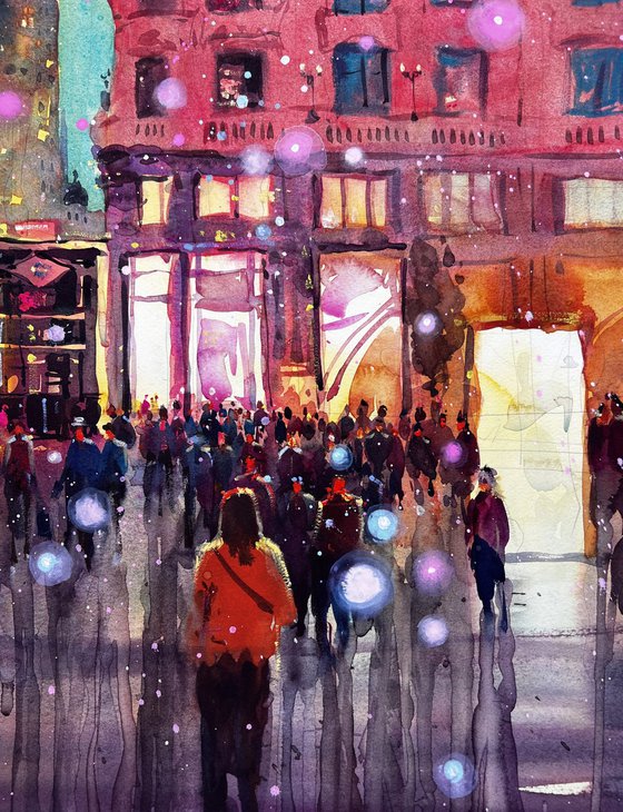 Evening walk in Madrid