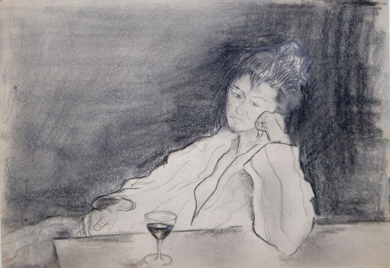 Woman and  wine