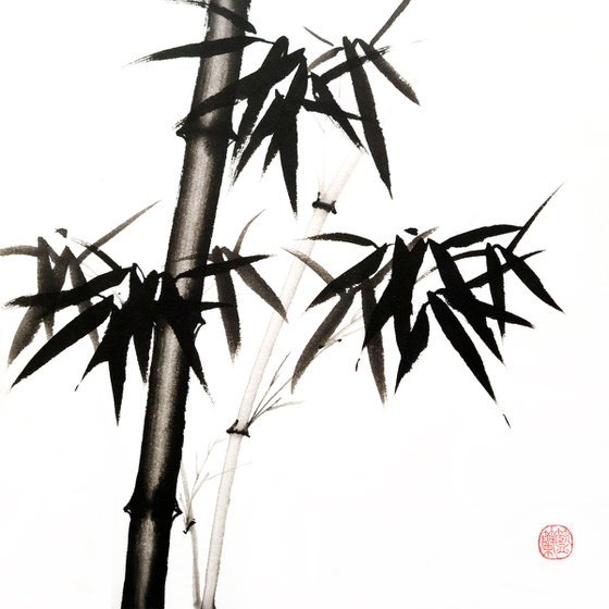Bamboo forest - Bamboo series No. 2127 - Oriental Chinese Ink Painting
