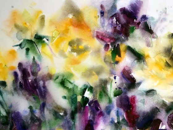 Yellow roses.  one of a kind, original watercolor