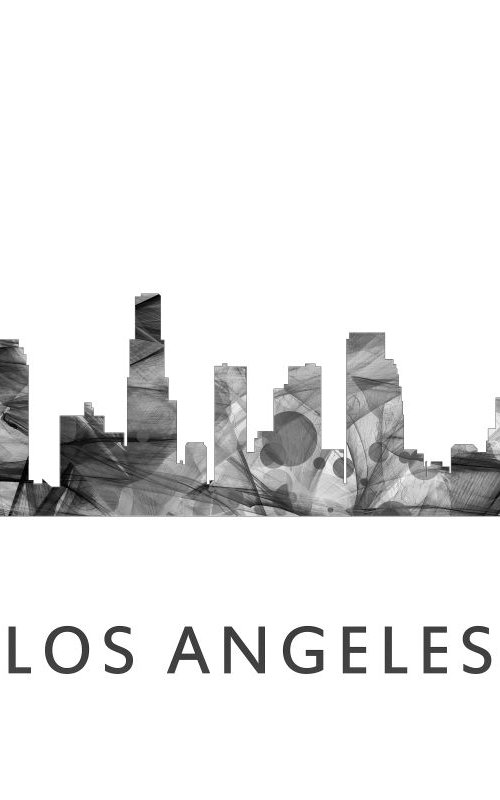 Los Angeles California Skyline WB BW by Marlene Watson