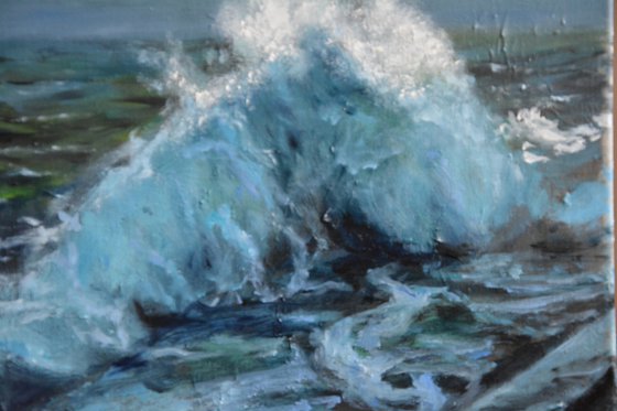 Crashing waves realistic ocean oil painting Aivazovsky inspired nautical oil art oil seascape living room wall art marine painting, nautical art 100% Hand Painted