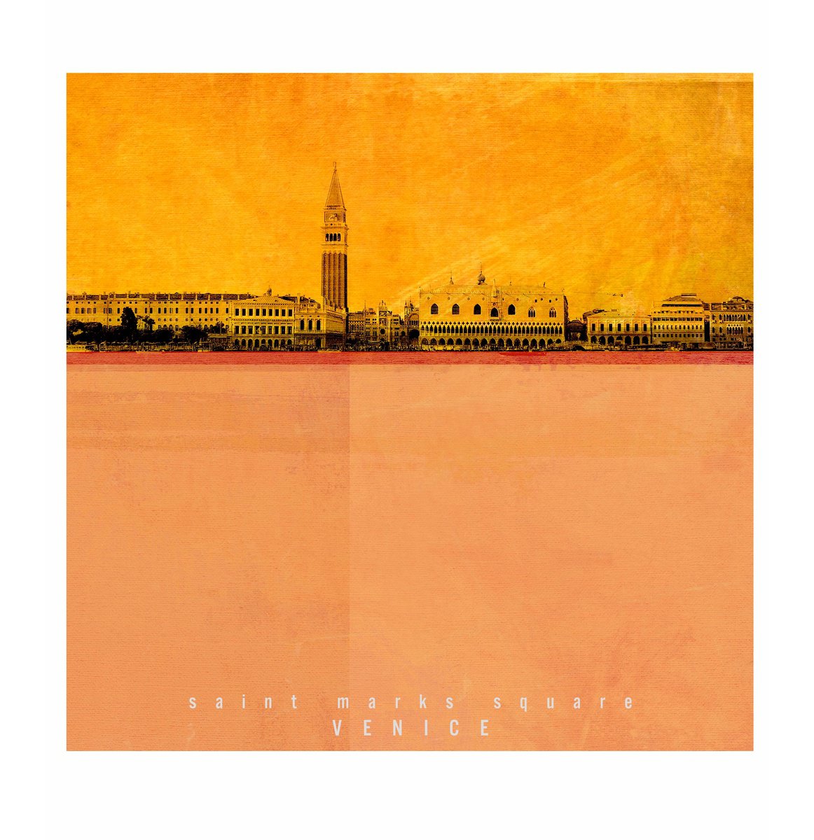 Impressionistic Cityscapes Giclee Print By Adrian Bradbury, 16 X 16, St Marks Square Venice, Original Artwork