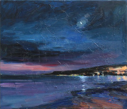 Night in the bay by Sergei Chernyakovsky