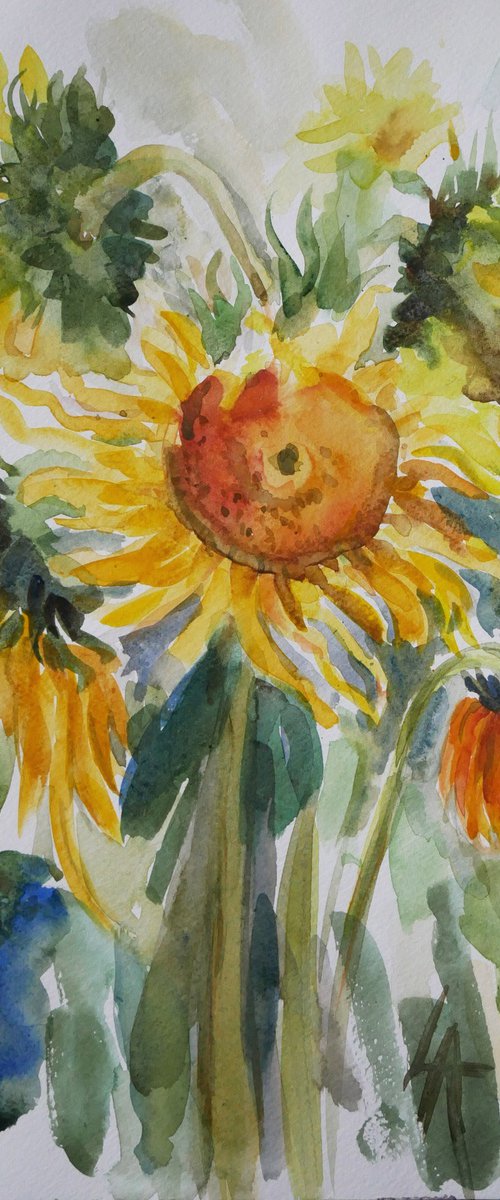 Sunflowers by Elena Lykhodid
