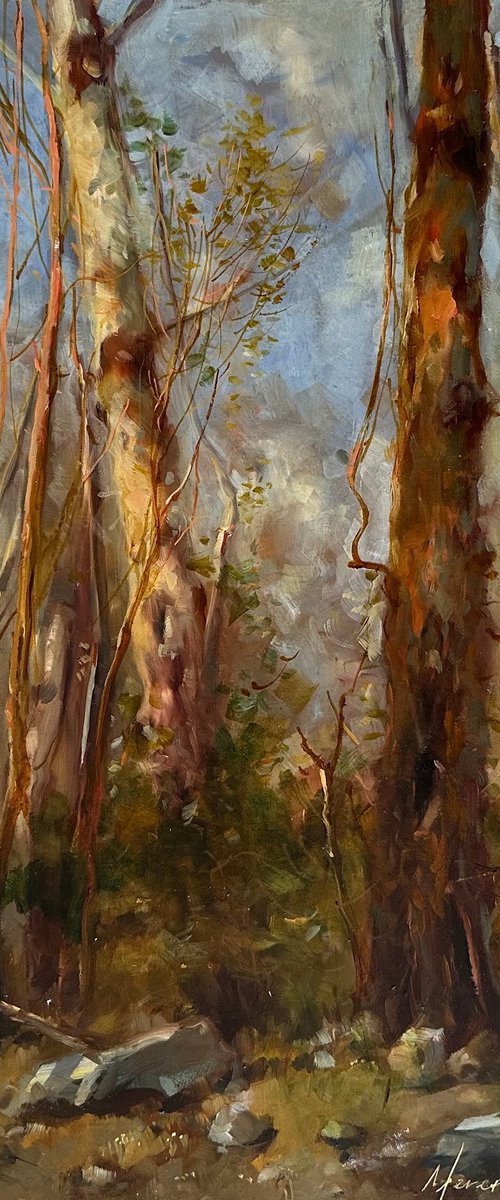 Birches, Original oil painting, Handmade artwork, One of a kind by Vahe Yeremyan