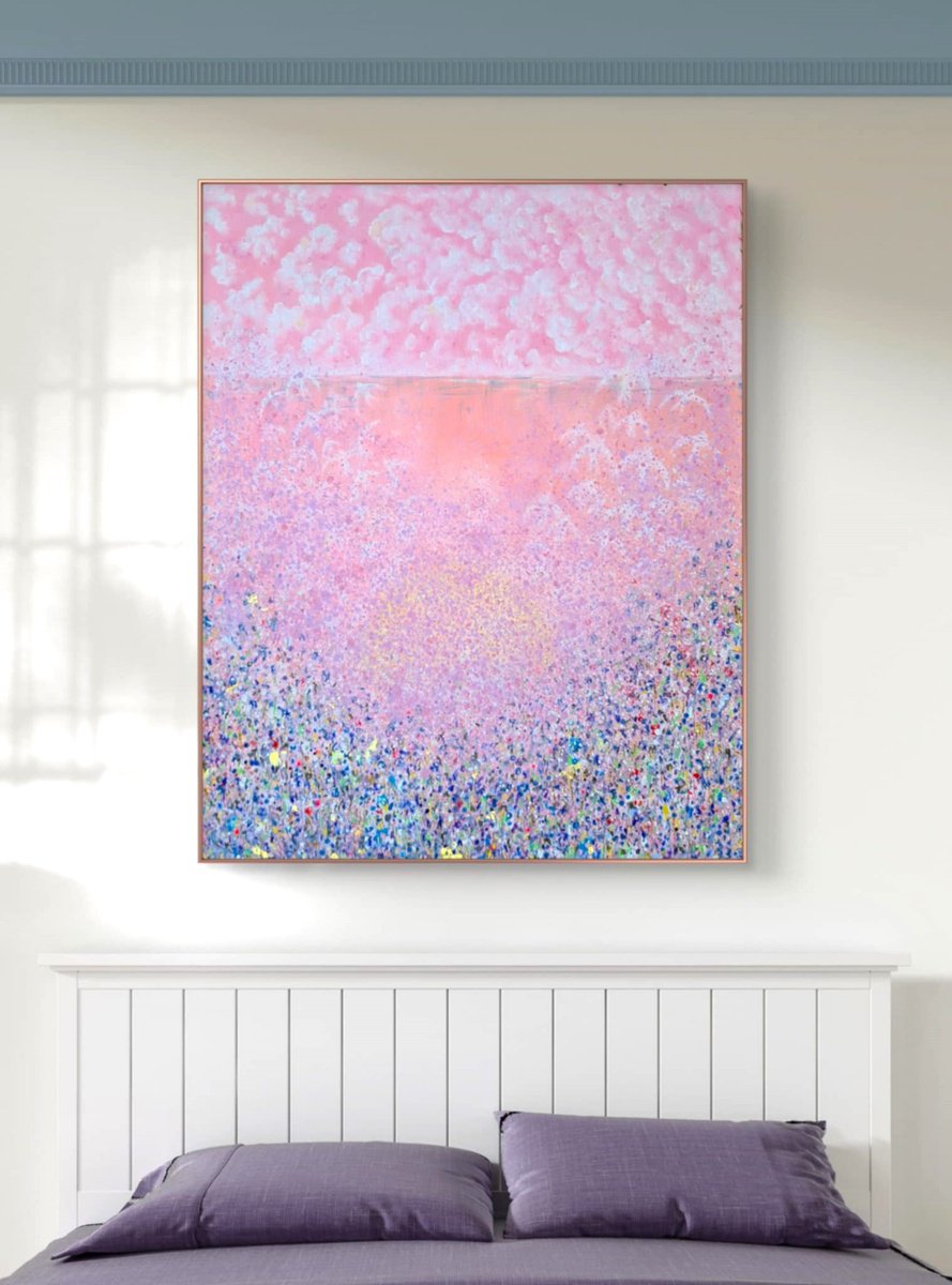 Organic Abstract Painting By Marian Gorin, 32 X 39", There Is Another Sky, Original Artwork