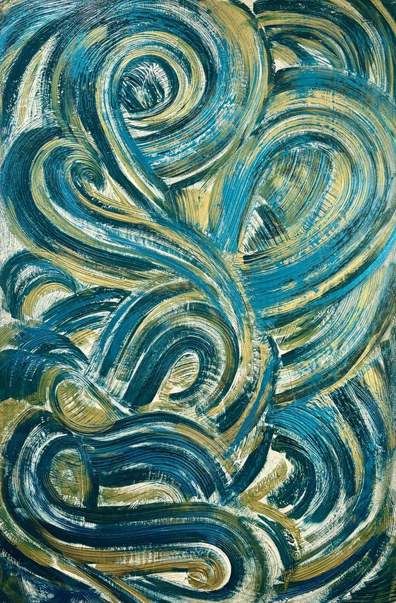 Golden waves 120x80x2 cm