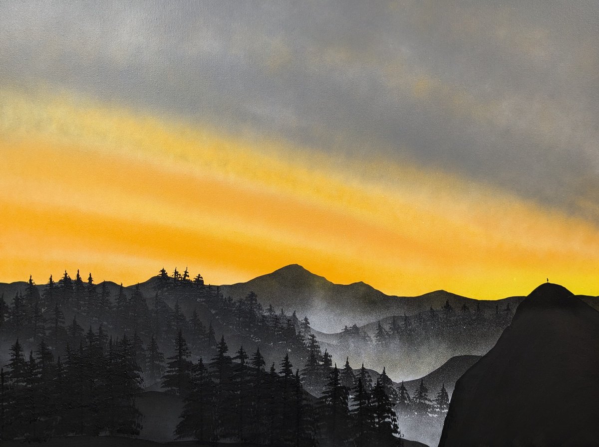 Photorealistic Landscape Acrylic Painting By Robert Owen Bloomfield, 31 X 24", ShaS?di?i?n 6, Original Artwork