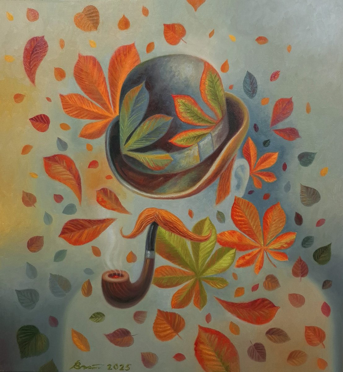 Surrealistic Portrait Oil Painting By Serhii Voichenko, 24 X 27", Invisible, Original Artwork