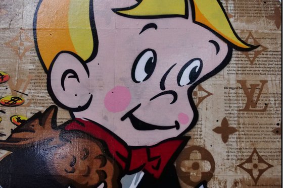 The Heist 140cm x 100cm Richie Rich Book Page Urban Pop Art