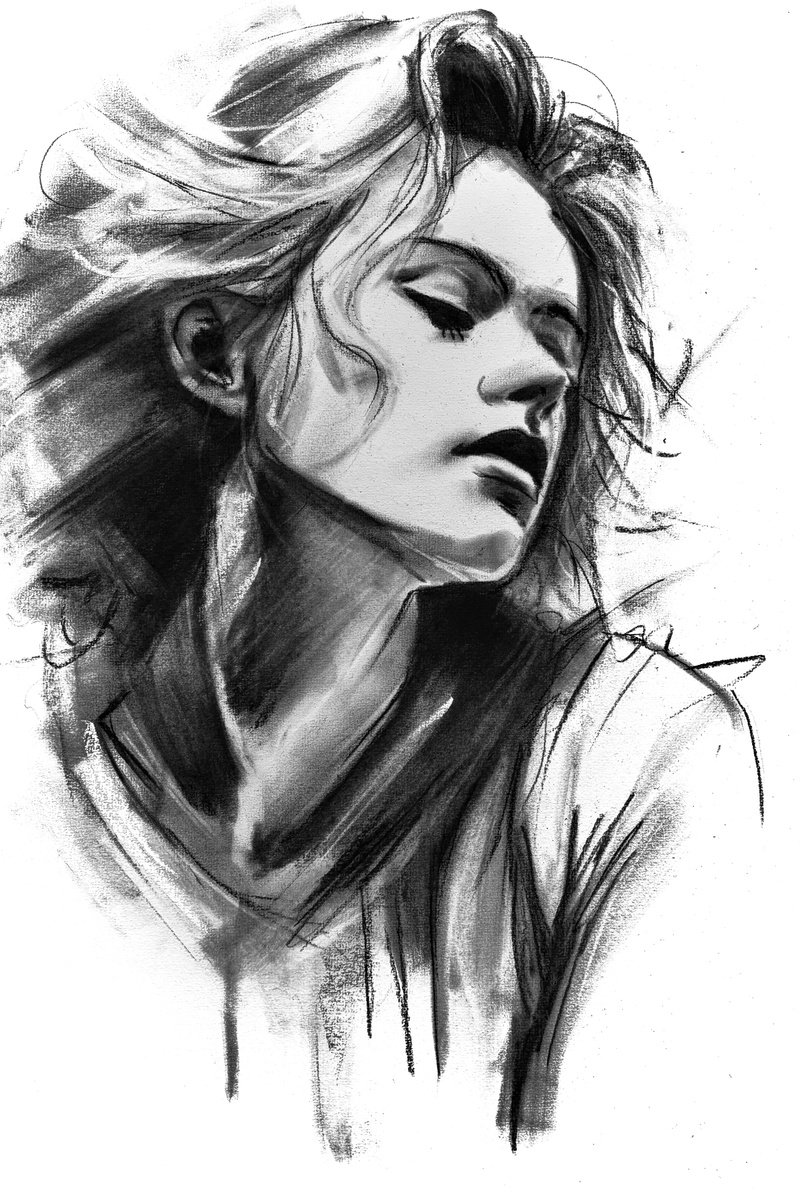 Illustrative Charcoal Drawing , Unheld By Denny Stoekenbroek, 13 X 20, Artwork For Sale On Artfinder