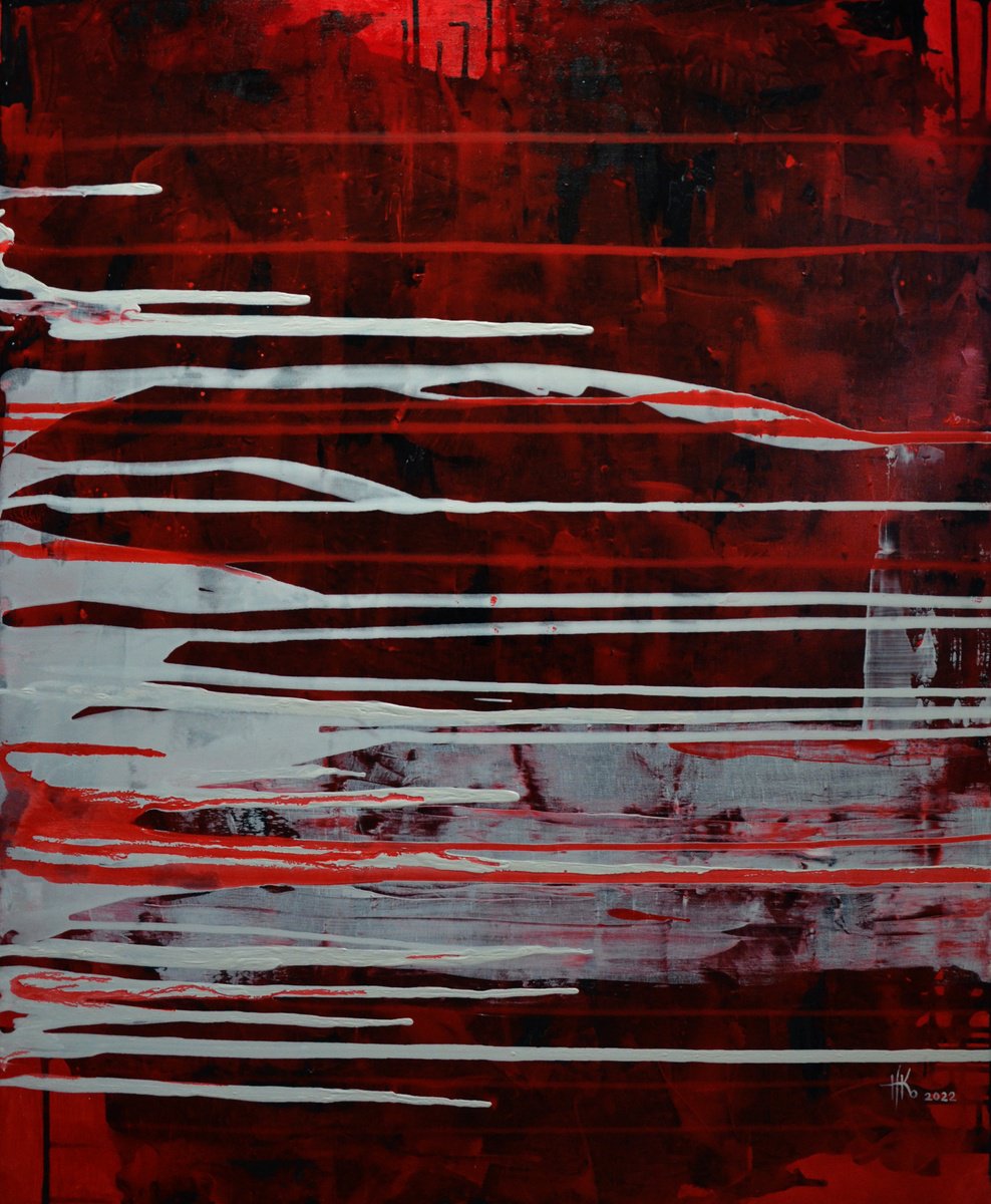 Abstract Acrylic Painting By Zhanna Kondratenko, 31 X 39", Milk, Original Artwork