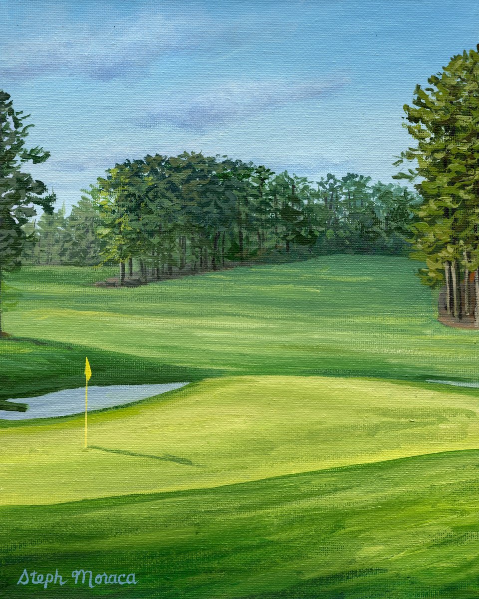 Impressionistic Landscape Acrylic Painting By Steph Moraca, 11 X 13", Augusta No. 2, Original Artwork