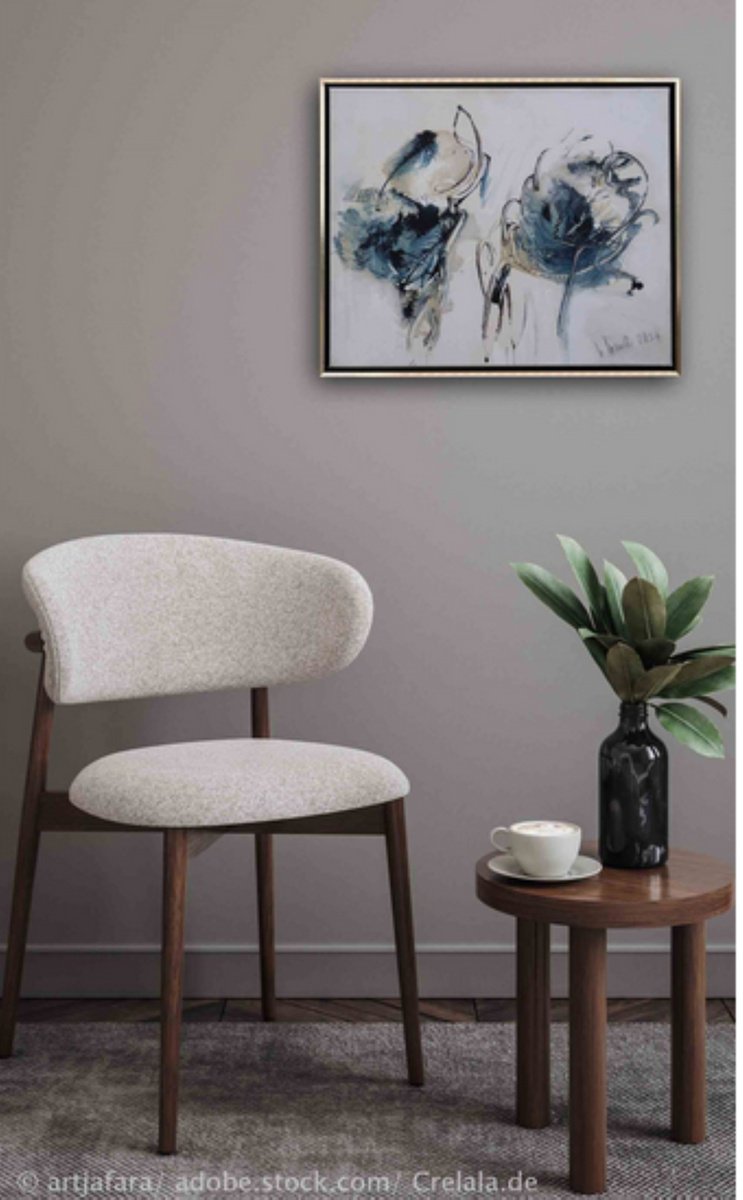 Abstract Botanical Painting By Christa Haack, 21 X 17, Abstract Performance 1, Original Artwork